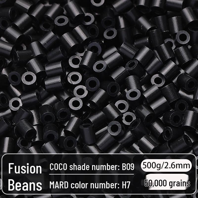 2.6mm High-Quality Fuse Beads Refill Pack: Black, White, Transparent, Red, Skin Colors