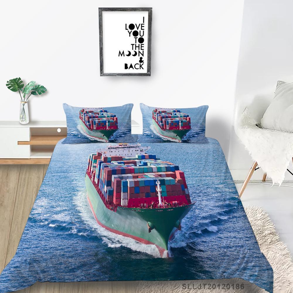 

3D Digital Printing Quilt Cover Pillowcase Two Or Three Piece Set Traffic Series Polyester Can Be EU single 135*200