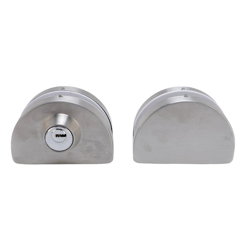 Serratura per Porta in Vetro Adatta per Vetro da 10 mm 12 mm Acciaio Inossidabile Doppi Catini Battente Spinta Scorrimento Controllo Accessi Ufficio Vetro
