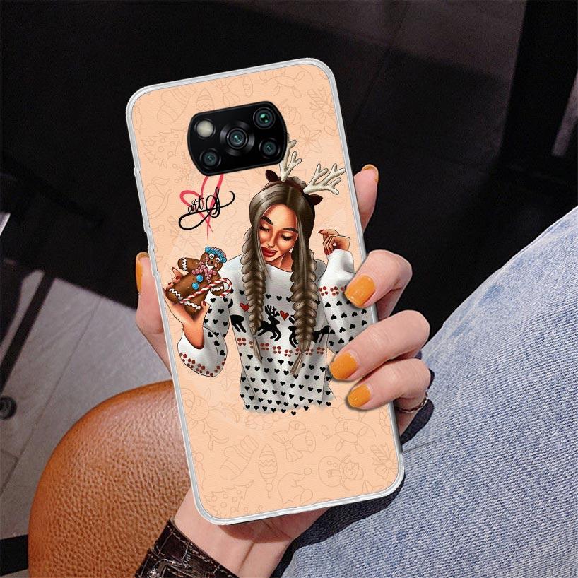 

Christmas Art Girls Coffee Phone Case For Xiaomi Poco X7 X6 X5 Pro F7 Ultra Redmi 15C 15 13C 13 12C 12 10 10A 10C 9 9A 9C 9T Cov Xiaomi Poco X5 Pro