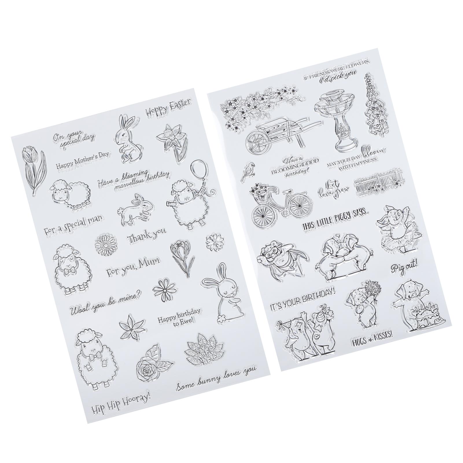 

2 шт. прозрачный штамп TPR печать овца Rbbit свинья день рождения для изготовления открыток своими руками скрапбукинг