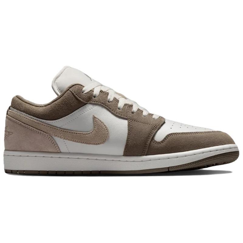 Jordan Air Jordan 1 Men Low-top Retro Basketball Shoes Olive Grey 553558-046