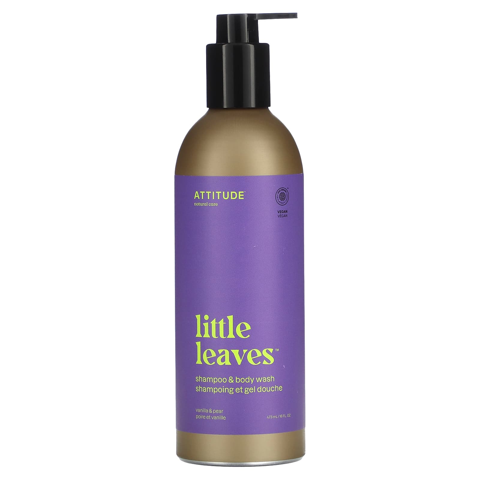 

ATTITUDE, Little Leaves, шампунь и гель для душа, ваниль и груша, 16 жидких унций (473 мл)
