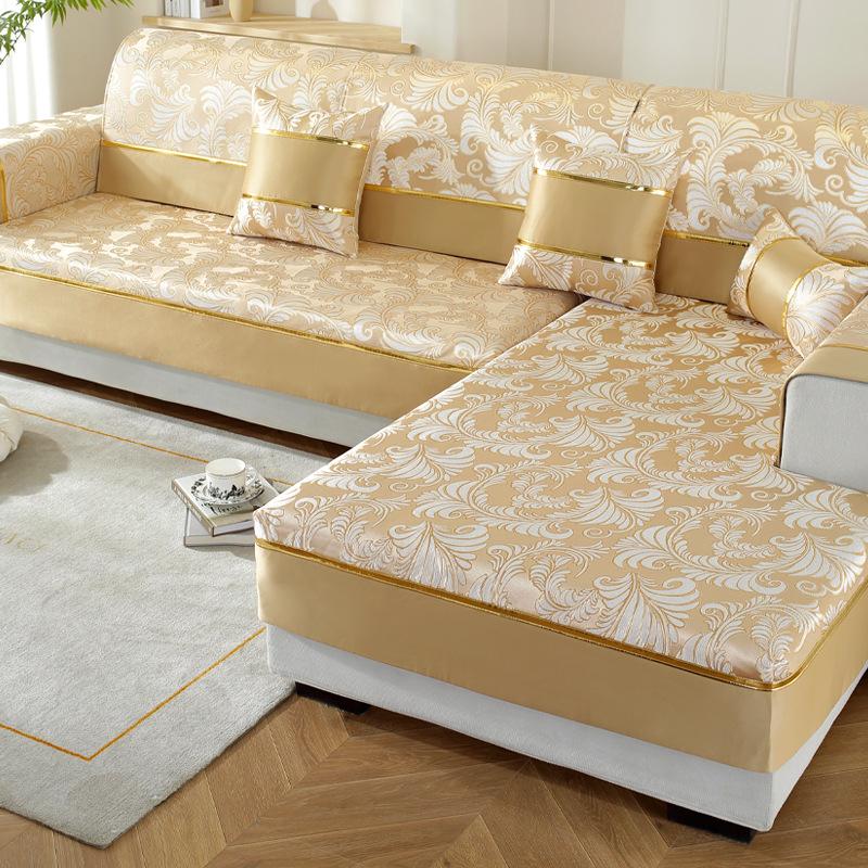 

Чехол для дивана с вышивкой, универсальное синельное полотенце на четыре сезона, Нескользящий чехол для дивана, угловая подушка для сиденья, защитные чехлы для дома 45x45cm pillowcase светло-коричневого