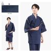 Fuuka Plus Size Jinbei Top and Bottom Cotton and Shijira Summer Samue Day Gift Men's Set, Linen, Weave, Pajamas, Loungewear, Father's (L, [WN06]