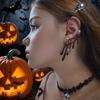 Kolczyki na imprezę Halloween, płatki uszu, retro w kolorze wina czerwonego, personalizowane kolczyki w fajnym stylu, akcesoria, kolczyki na imprezę horror