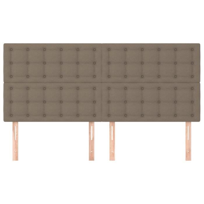 VidaXL Têtes de lit 4 pcs Taupe 90x5x78-88 cm Tissu3116784