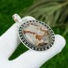 925 Sterling Silver Oval Natural Pyrite In Agate Boho Sister New Pendant Jewelry