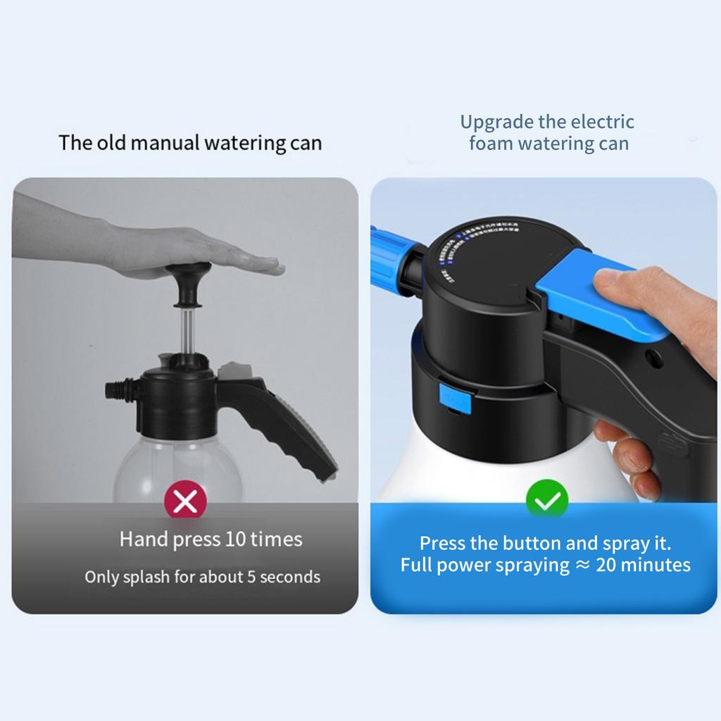 Electric Car Foam Sprayer 1.5L Handheld Foamer Rechargeable Battery Powered Foam Cannons for Home Car Washing