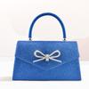 Women Evening Bag Bow Top Handle Bag Glitter Rhinestone Sparkly Mini Square Bag Wedding Party Prom Purse