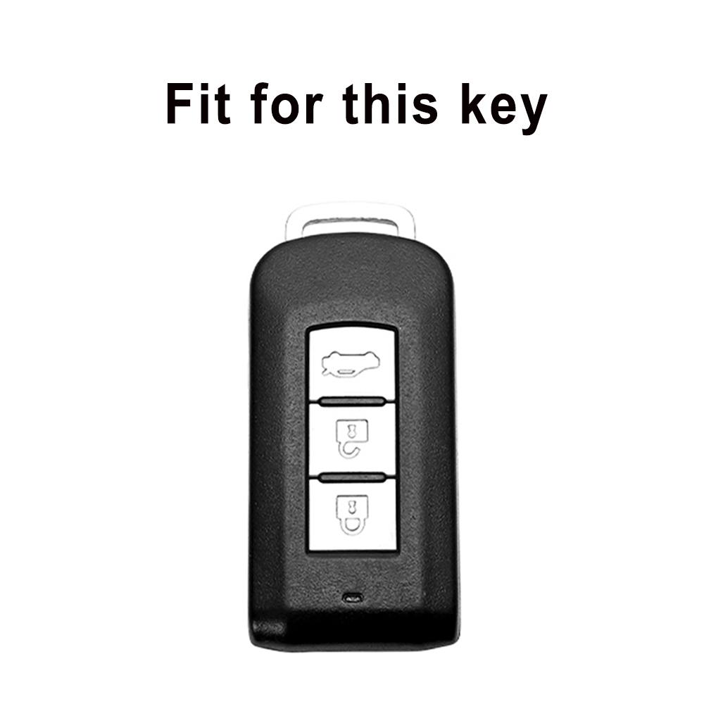 Silverkant Nyckellös Skydd TPU Bilnyckel fodral för Mitsubishi Outlander ASX LANCER Pajero Sport Eclipse Cross Skal Fob Hållare