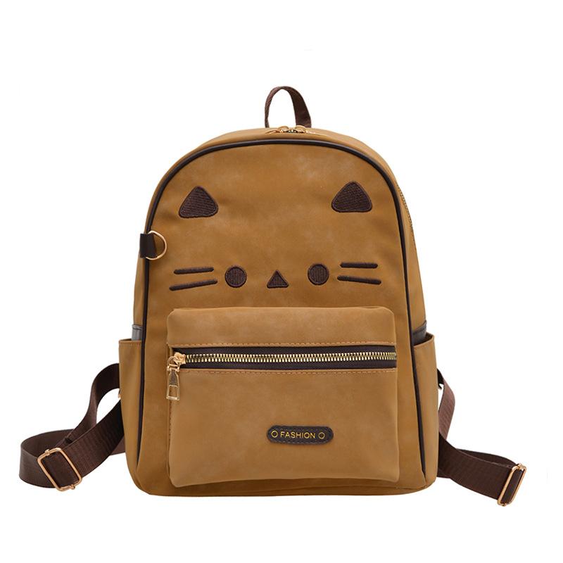 Retro backpack women s bag new fashionable largecapacity versatile cartoon leopard print backpack хаки