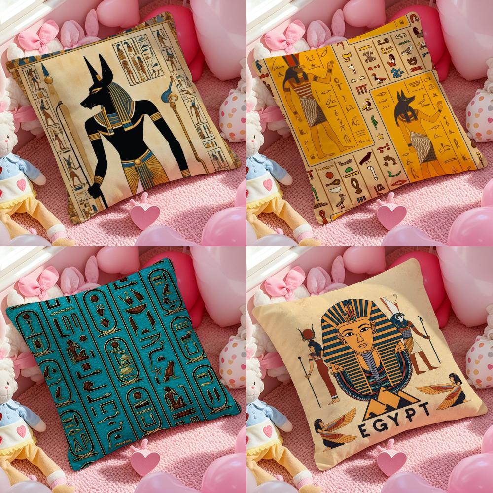 Ancient Egypt Anubis Pillow Case Soft Plush Fabric DoubleSided Printed Cushion Cover Warm Winter Sofa Pillow Case