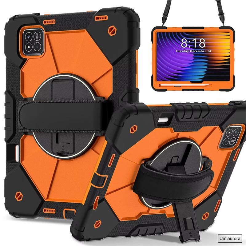 Pour Xiaomi Mi Pad7 11.2 Pad 5 6 11" 6S Pro 12.4" 7S Pro 12.5 Pouces Étui Robuste Antichoc pour Tablette avec Support Sangle Main Épaule Funda