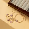 Collier Pendentif Zircon Opale Soleil Princesse Bague Bracelet Femmes Filles Fiançailles Bijoux Accessoires Cadeau