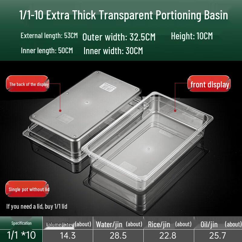 Commercial Acrylic Deep Food Display Tray