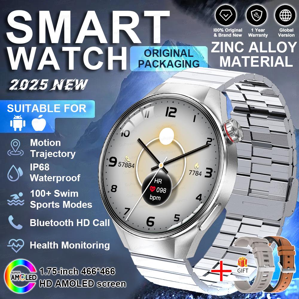 New HD Bluetooth Call GPS Tracker Smart Watch Heart Rate Blood Oxygen Health Monitor IP68 Waterproof Sports SmartWatch Men