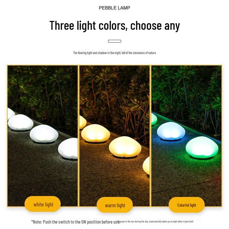 Solar Powered Outdoor Pebble Stone Garden Light