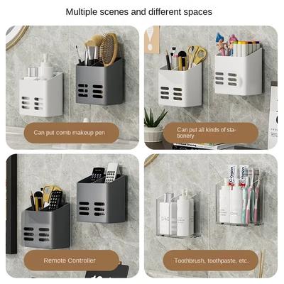 Bathroom Shelf Makeup Storage Organizer No Drill Toiletries Shelves Wall Mount Comb Skin Care Product Rack Bathroom Accessories
