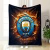 Manchester City Champion Set Designed Flannel Blanket for Bedroom, Living Room, Sofa, and Nap