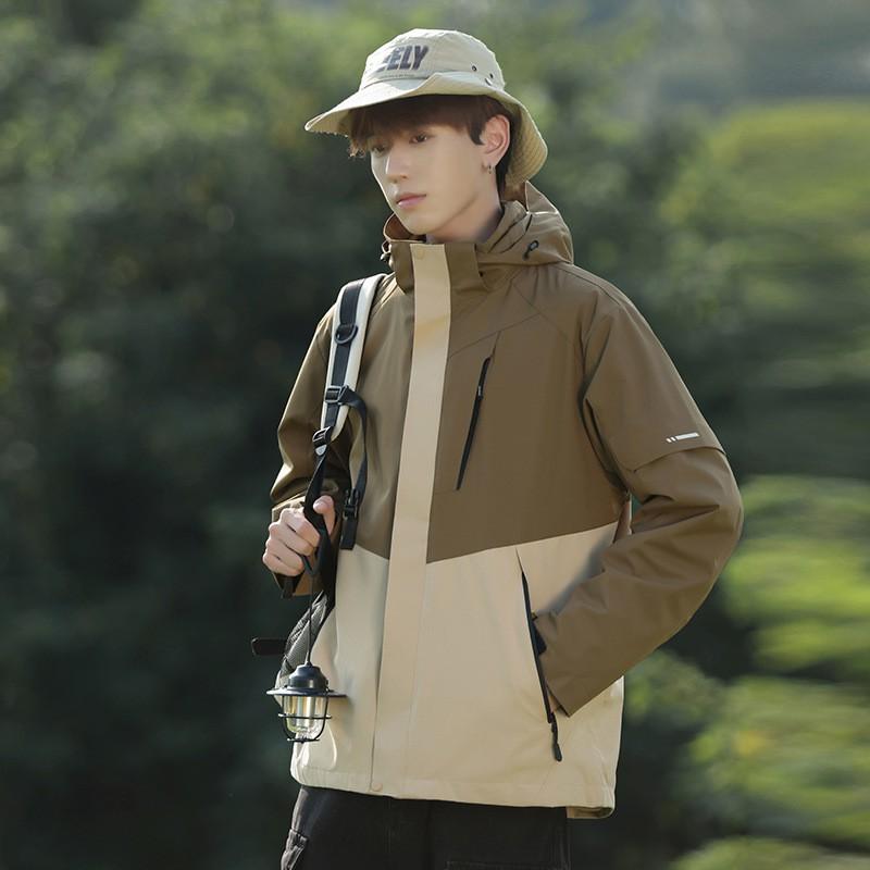 Waterproof Windbreaker Jacket Couples Outdoor Hiking Camping Lightweight Single Layer Hooded Coat
