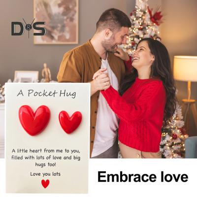 Pocket Hug Heart mit Grußkarten Fernbeziehung Geschenk für Mama Ehefrau Kleines Herz Pocket Hug Token für Valentinstag Weihnachten