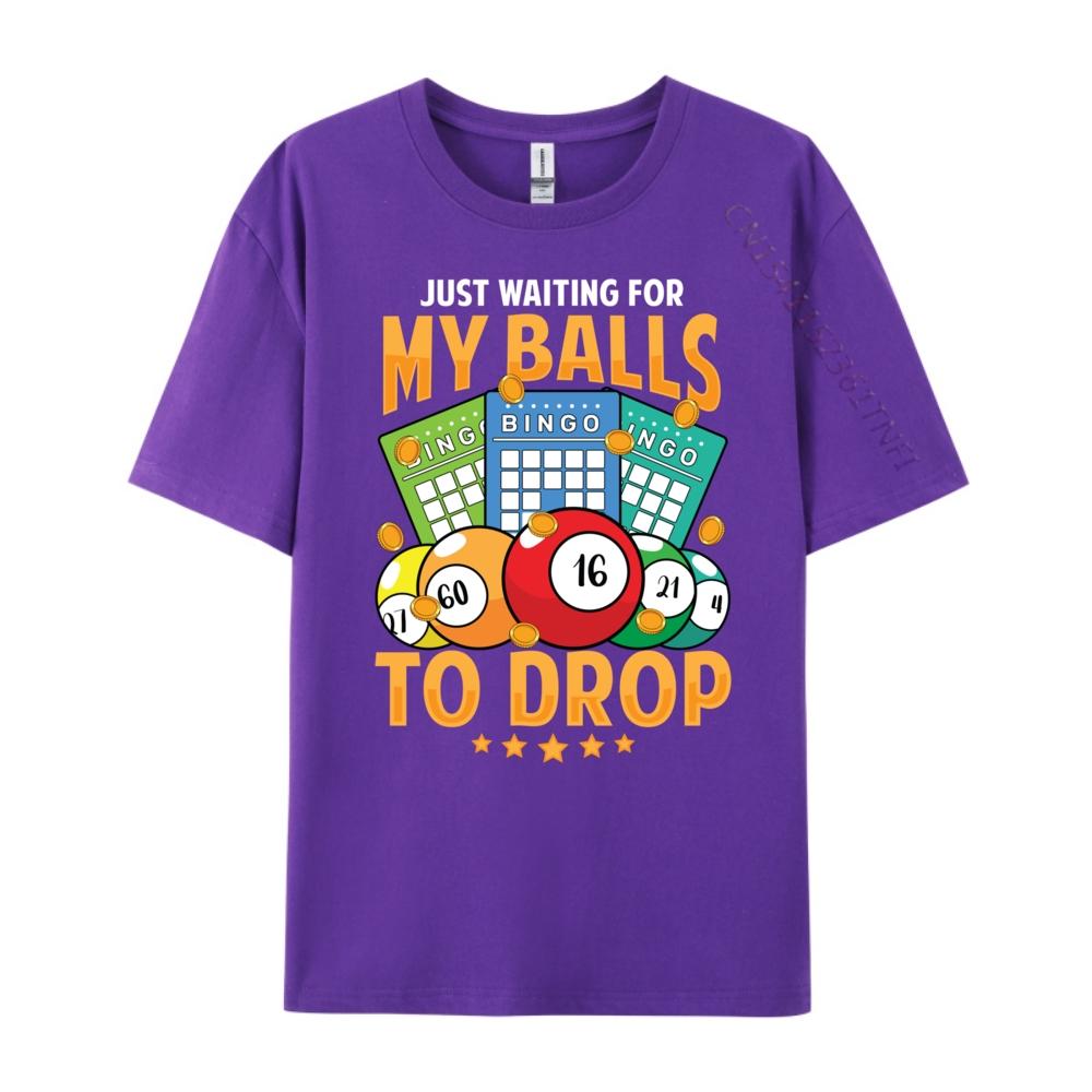Waiting For My Balls To Drop Bingo Player Grandma Mens Graphic Tshirts Funny T Shirts Cool Fashion Tees