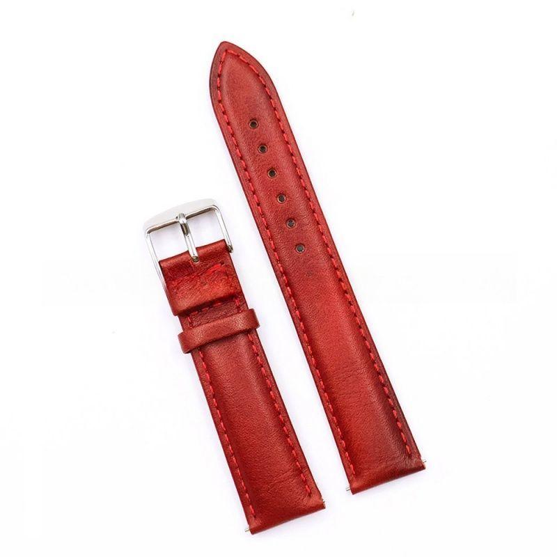 Universal Leather Watch Strap Suitable for 16mm/18mm/20mm/22mm/24mm Retro Edge Vegetable-tann Leather Strap Quick Release Replacement Watch Band
