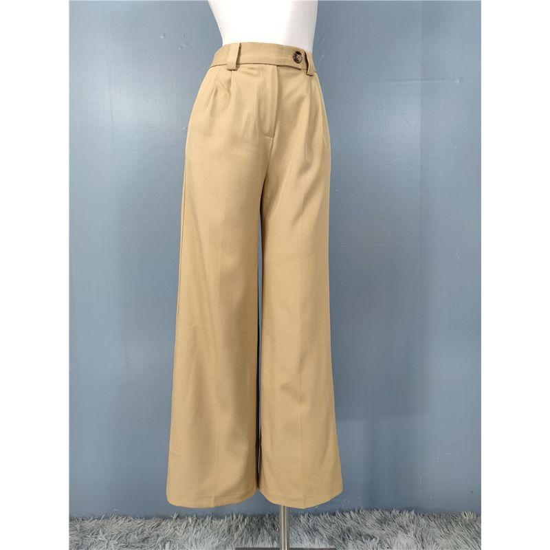 

Foreign Trade Order Summer New Casual All-matching High Waist Slimming Commuter Elegant Suit Pants Wide Leg Tall Women clothes Trousers Khaki X L