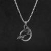 Vintage Necklace Men's Stainless Steel Hollow Ring Double Crow Hip-hop Punk Style Titanium