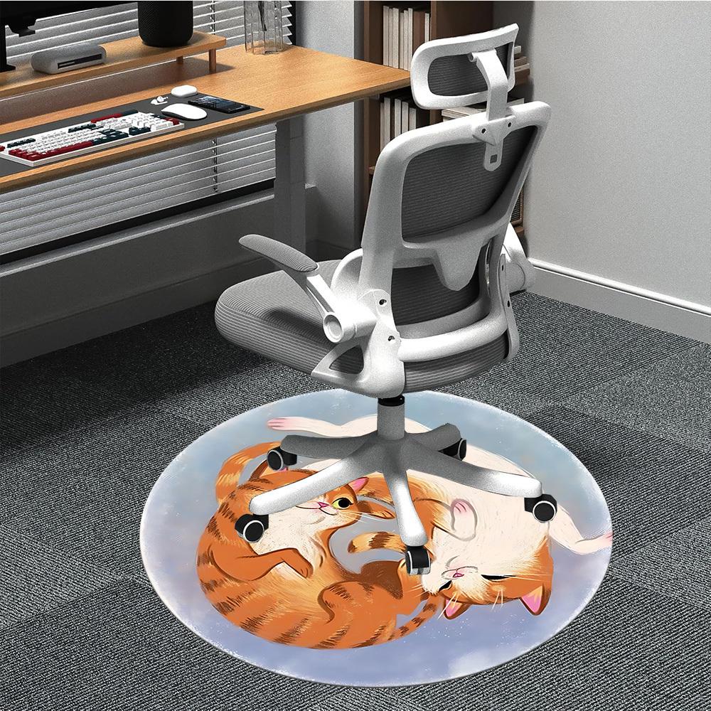 

1pc Cats Yin-Yang Chair Carpet for Office, Perfect for Office, Holiday Party Decoration Choice yy260314027 80cm by 80cm