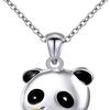 Pendant Necklace Panda Embrace Heart Exquisite Jewelry Cartoon Animal Necklace for Daily Wear