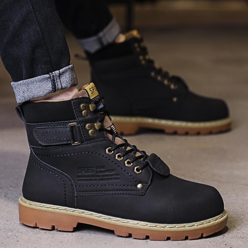 Big Yellow Boots Retro Locomotive Martin Boots Casual Boots British High Top Boots