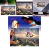 Vibrant Mermaid Princess Canvas Artwork Modern Fairytale Kids Room Decoration
