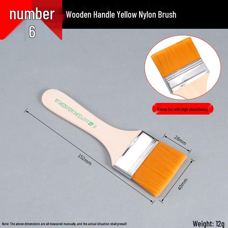 Nylon Soft Bristle Industrial Paint & Art Brush - Small BBQ & Lab Use