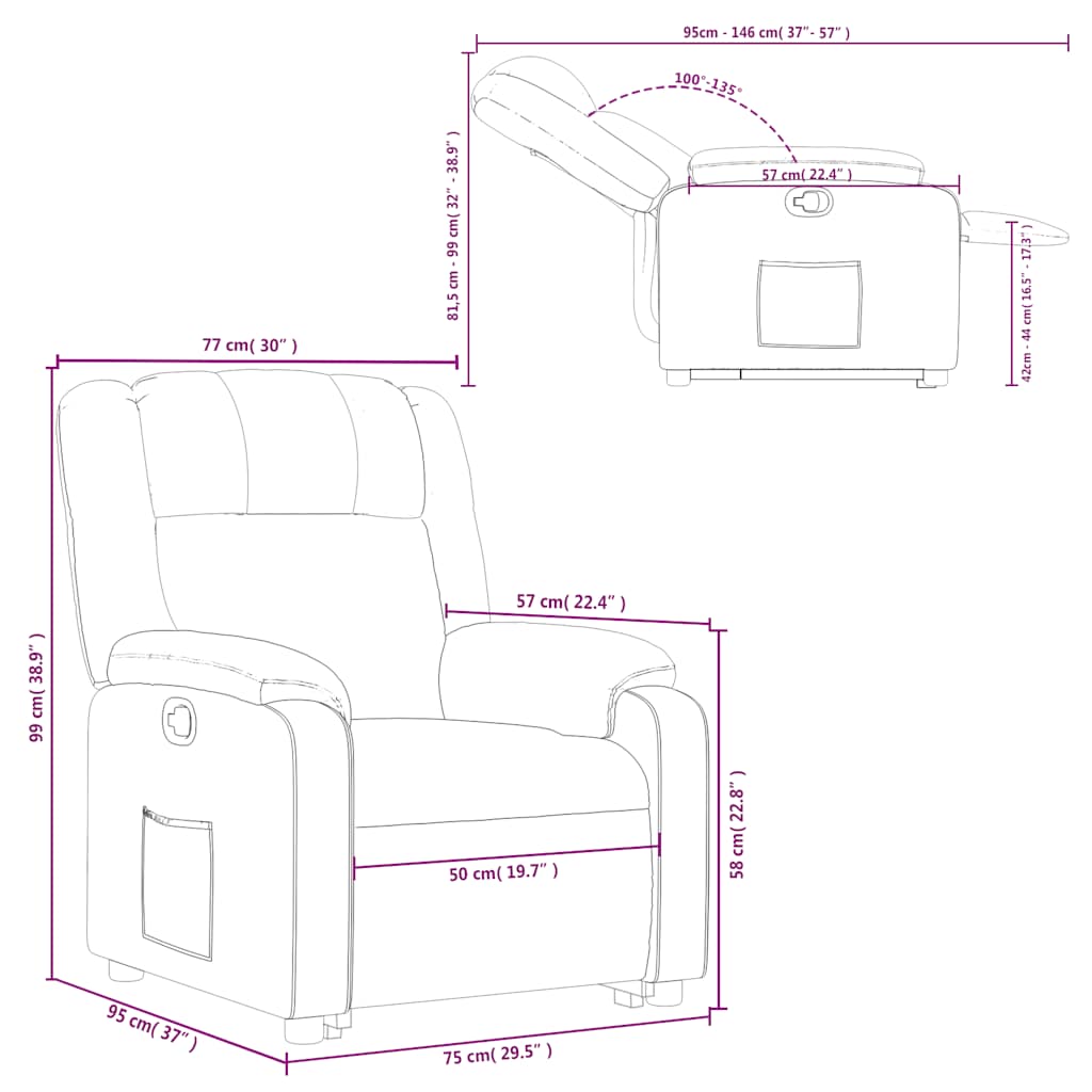 Recliner with Rising Aid Dark Green Fabric