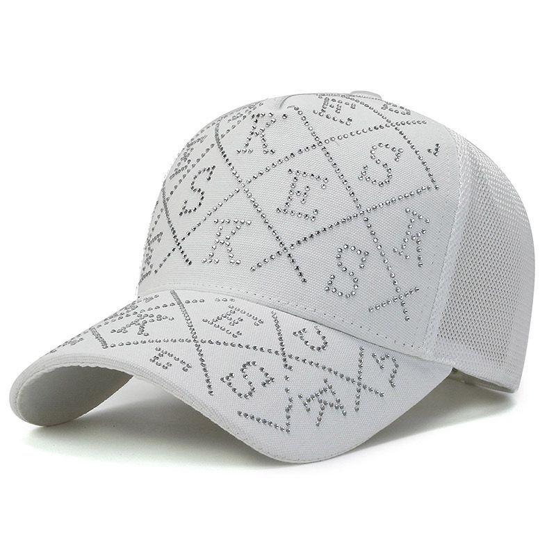 

Baseball Letter Pattern Cap Outdoor Breathable Peaked Cap Gift Protection Sun білий