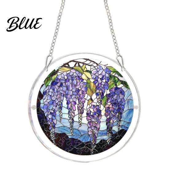 Garden Decorative Suncatcher Acrylic Puzzle Suncatcher Stained Glass Style Window Hanging Sun Catcher Panel DIY Colorful Art Jigsaw for Home Decor