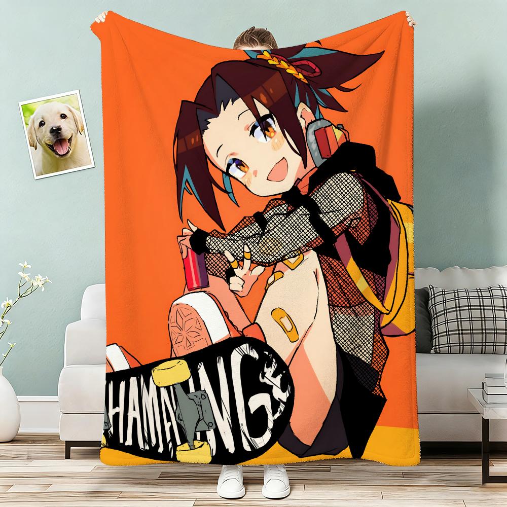 Anime Shaman King Throw Lightweight 240g Flannel Blanket Soft Skin-friendly for Summer Cooling 75x90cm