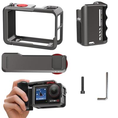 DJI Osmo Action 5 3 Camera Cage Aluminum Alloy Handle Mount Grip Holder with Shutter Cold Shoe and Screw Hole for Easy Installation and Portable