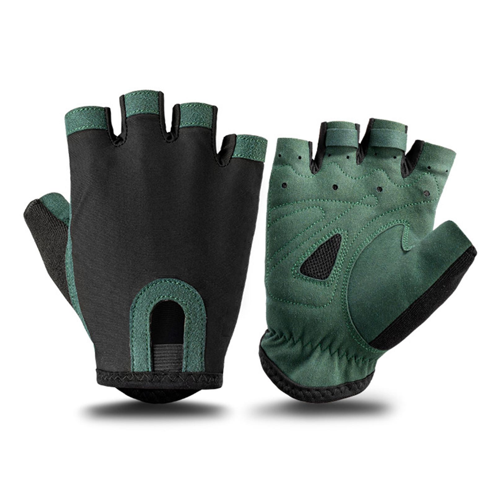 Igeteck Fingerless Gloves Anti Slip Shock Absorbing Half Finger Gloves For Outdoor Bike Riding Hiking