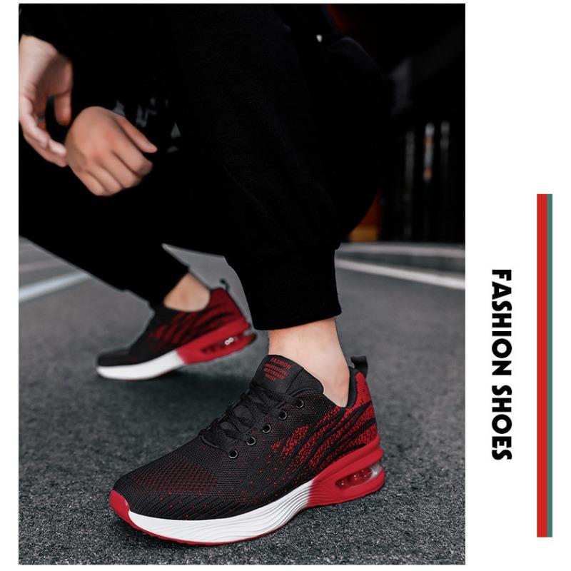 Men's Air Cushion Running Sneakers – Breathable Knit Non-Slip Athletic Shoes for Casual Walking