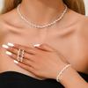 Yousheng 3 Pcs/Set Women Jewelry Set Rhinestone Choker Hanging Earrings Bracelet Set with Extension Chain Prom Party Bride Wedding Jewelry