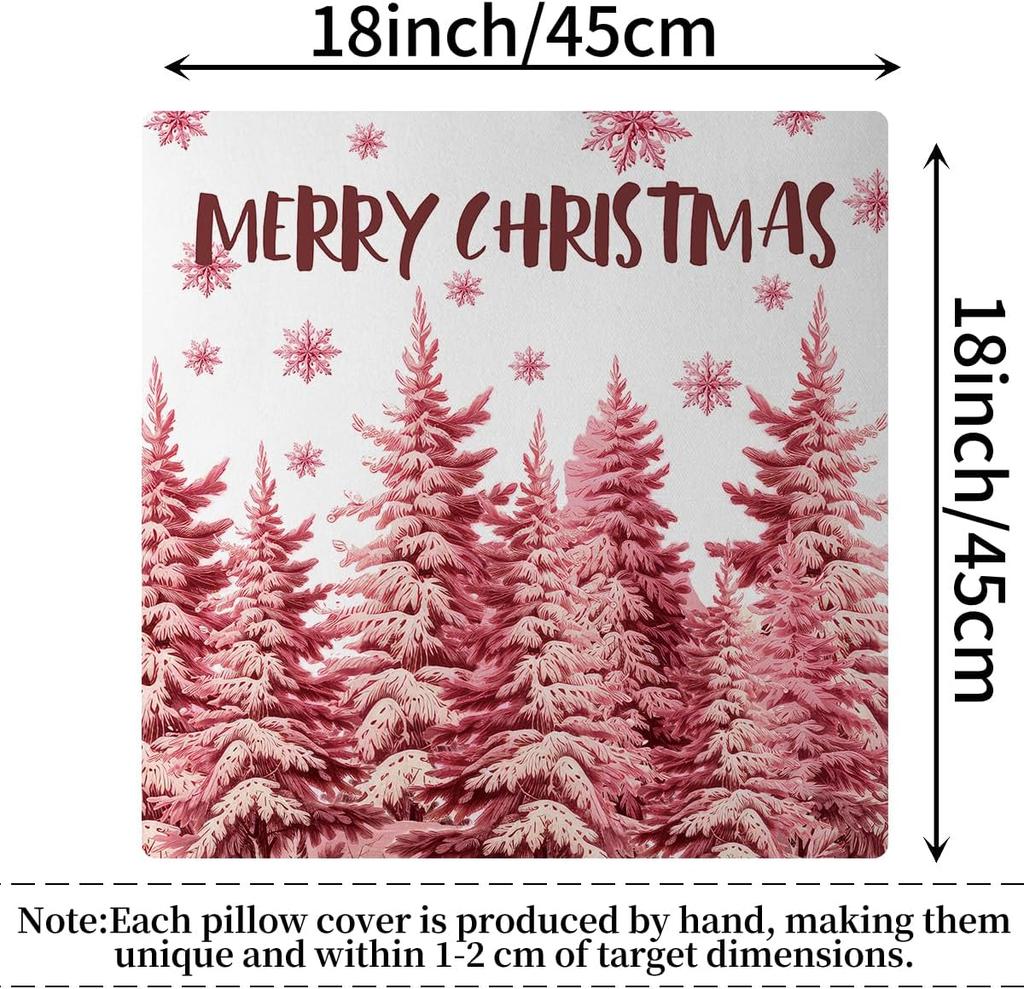 Cartoon Christmas Pillow Covers Linen Sofa Square Throw Cushion Cover Stamping Snowflake Waist Cushion Pillowcase Home Bed Decor