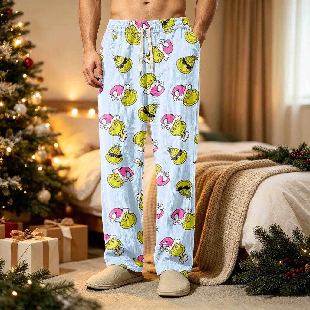 Herren Casual Strickhose mit weihnachtlichem Print, Farbe und Taschen für die Feier