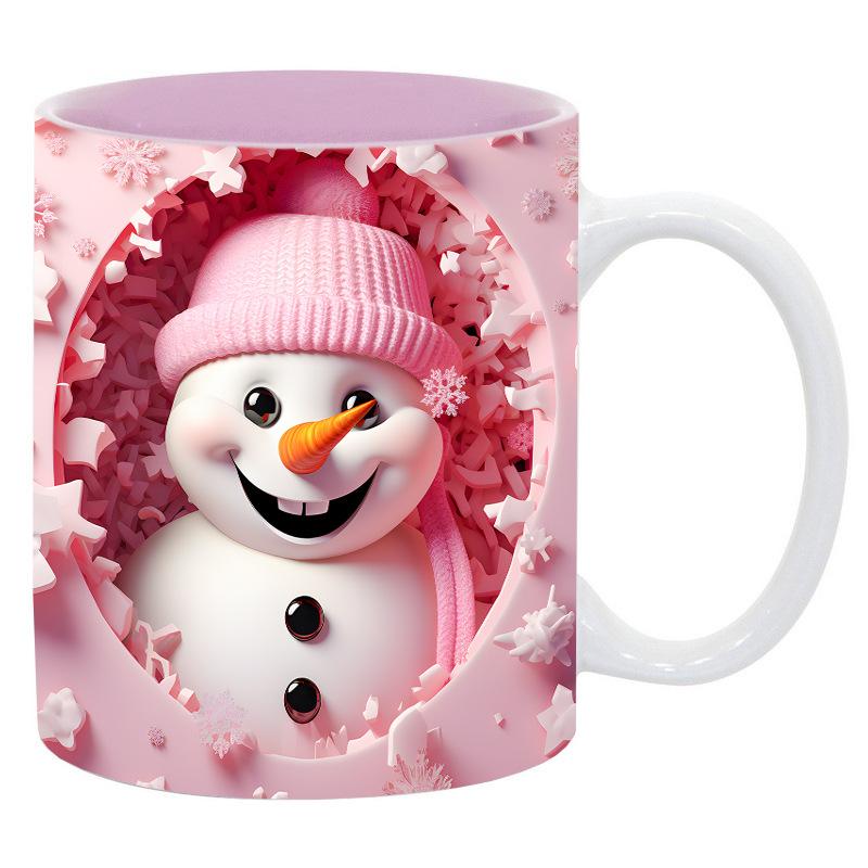3D Snowman Santa Christmas Ceramic Coffee Mark Cup Tree Snowman Gnome