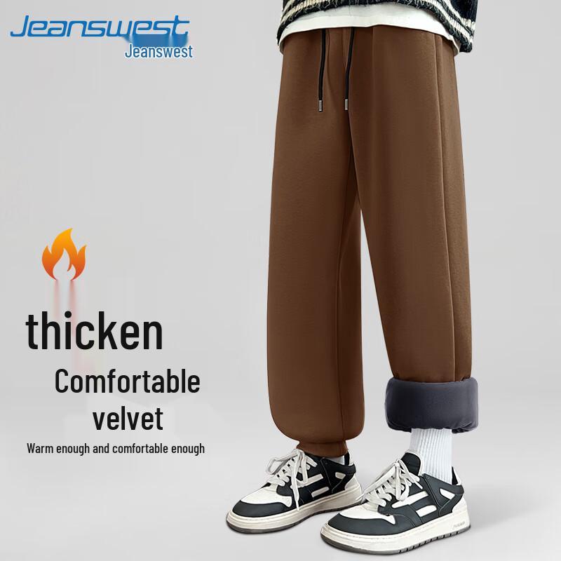 

Jeanswest Men s Winter Fleece-Lined Casual Jogger Pants L