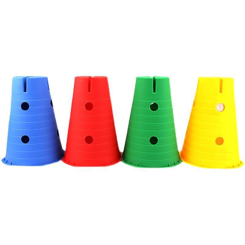Sensory Training Ice Cream & Kindergarten Marker Cones with Hurdles and Holes for Kids' Obstacle Courses