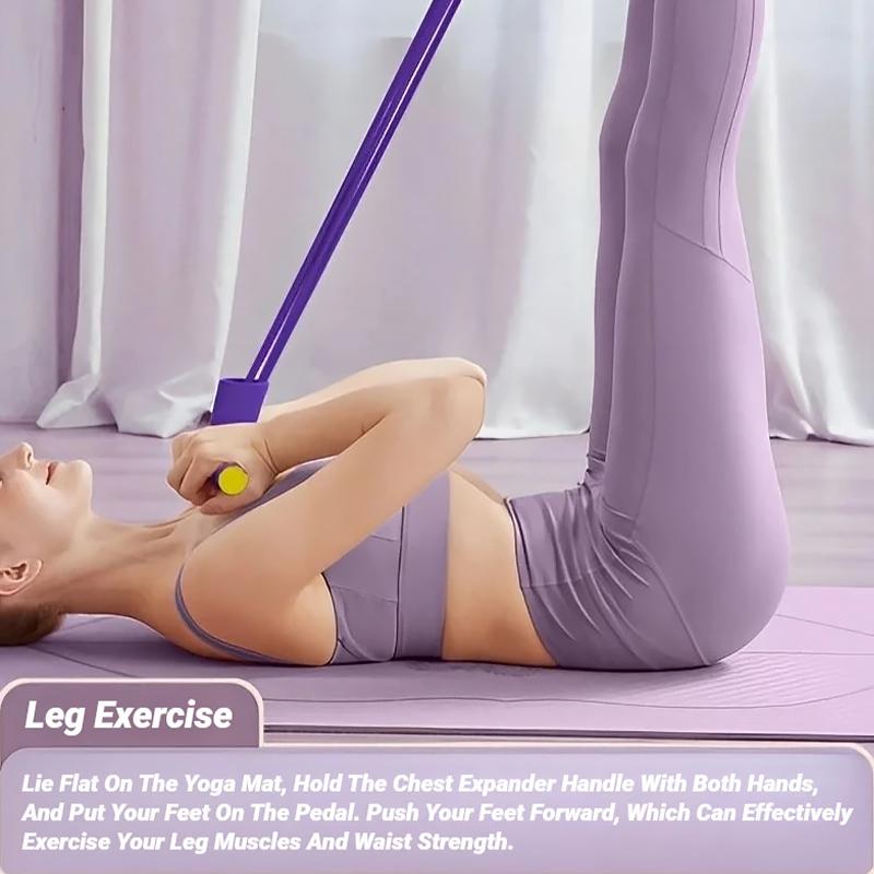 Tensioner a Pedale a Quattro Tubi Attrezzatura Multifunzionale per il Fitness Domestico Yoga Addominali Rinforzo Banda Elastica Corda di Tensione