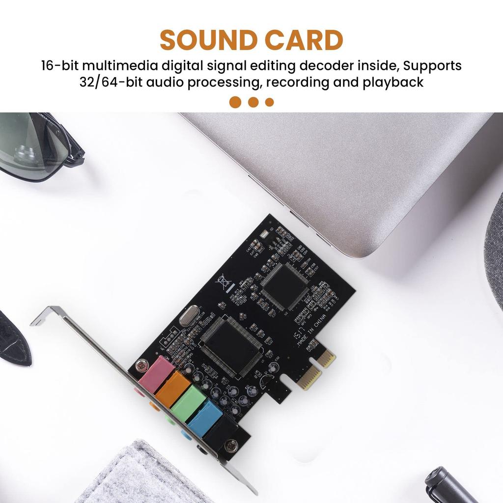 Internal Sound Card for Ahvqevn 5.1, Low-profile Bracket, 3D Stereo PCI-E, 8738 Chip, 3264-bit Sound Card with PCI.